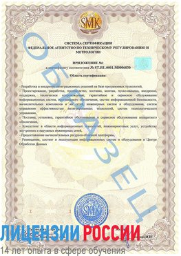 Образец сертификата соответствия (приложение) Сафоново Сертификат ISO 27001